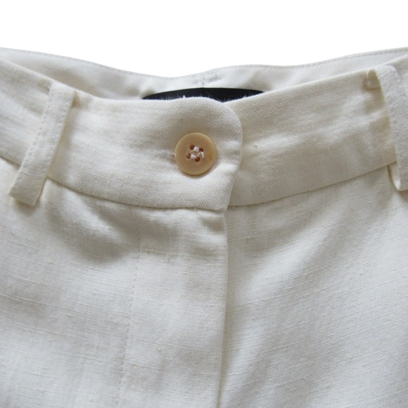 Donna Karan New York Cream Trousers Pants 4 Acetate Linen Straight Quiet Luxury - Picture 10 of 16